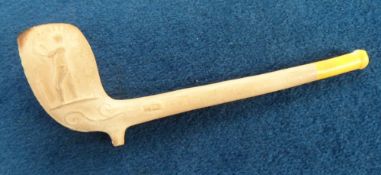 Collectables, Boxing, clay pipe 1887 depicting the anticipated bare knuckle fight between John L