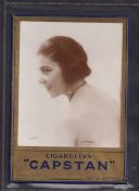 Tobacco advertising, Wills, stand-up shop display advertising card for Capstan Cigarettes with image