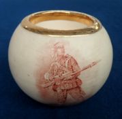 Collectables, Boer War, 'A Gentleman in Kharki' by Caton Woodville, scarce ironstone 3”match holder,