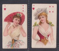 Cigarette cards, India, Star Tobacco Co, Beauties (Coloured, p/c inset), two cards, 3H & 4H (gd) (2)