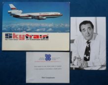Autographs, Businessmen, 2 autographs to comprise Freddie Laker (1922-2006) founder of Laker