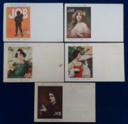 Advertising, Job, Collection Job, five Calendrier postcards, 1895 illustration by F. Bouisset,