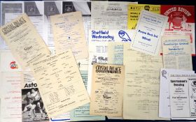 Football programmes, a collection of 30+ single sheet & four page programmes inc. reserves, cup