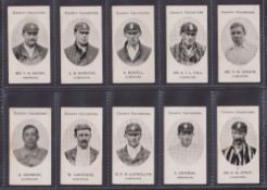 Cigarette cards, Taddy, County Cricketers, Hampshire, ten cards, Bacon, Badcock, Bowell, J.L.