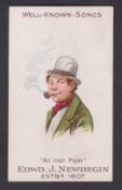 Cigarette card, Edwd. Newbegin, Well Known Songs, type card, 'An Irish Piper' (vg) (1)
