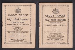 Royal Ascot, Racecards from The Royal Meeting 1906, First Day 19 June (vertical fold and pencil