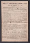 Royal Ascot, Racecard from the Third Day of the Royal Meeting held on 12 June 1834, single card