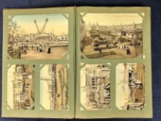 Postcards, Exhibitions, a collection in vintage album of approx. 200 cards of exhibitions, mainly