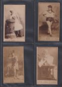 Cigarette cards, USA, Geo. F Young, Actresses, 'X' size, 4 cards, Annie Robe(?), Miss Lee, Miss