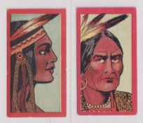 Cigarette cards, USA, Booker Tobacco Co, Indian Series, two cards, Queen of Pamunkey & Uncas (gd/vg)