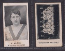 Trade cards, Barratt's, Cricketers, Footballers & Football Teams, Manchester United, two cards, C.