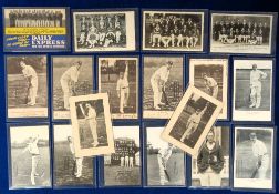 Postcards, Cricket, a selection of 18 cards inc. teams with 1956 Australian team advertising the
