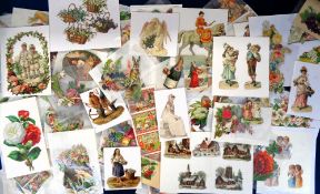 Victorian Scraps, 100s of loose scraps featuring a selection of subjects to include flowers,