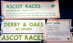 Ascot races, two London Transport posters advertising Bus Travel to Ascot Races together with a