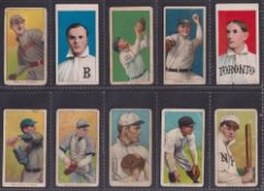 Cigarette cards, USA, ATC, Baseball Series, a collection of 64 cards, mostly from T206, many