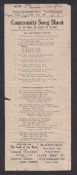 Wolverhampton Wanderers, a scarce Community Song Sheet issued for the match v Port Vale played on 23