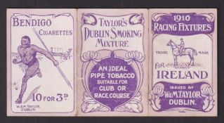 Cigarette card, W & M Taylor, Dublin, fold-out Irish Racing Fixture card for 1910 (gd) (1)