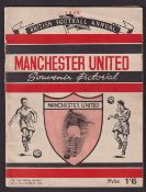 Football booklet, 'British Football Annual Manchester Utd Souvenir Pictorial 1948' A4 size booklet