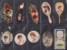 Cigarette cards, Mixture 70 cards, many better cards noted including Kinney Novelties (shaped, 9)
