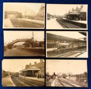 Postcards, Rail, a mainly Devon/Cornwall station mix of 6 cards inc. RPs of train in Exeter St