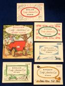 Trade cards, USA, Sinclair Early American Stamp Album, complete with 5 uncut sets of four stamps