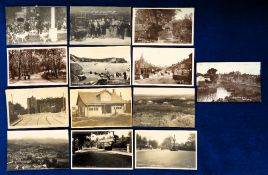 Postcards, a mixed RP selection of 13 UK topographical cards, inc. North Cotswold opening meet at