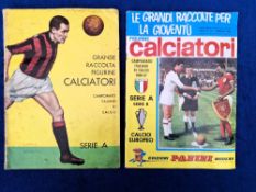 Trade cards, Football sticker albums. Panini 2 incomplete early Italian albums, Calciatori 1961-62