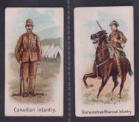 Cigarette cards, Goodbody's, Colonial Forces (Black Back), two cards, Canadian Infantry &