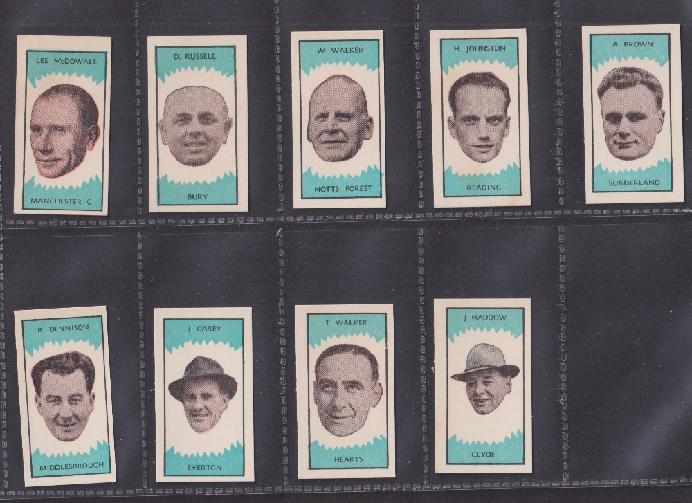 Trade cards, Football, Clevedon Confectionery Football Club Managers, 9 cards numbers 1, 8, 11,