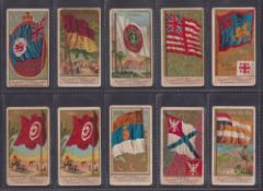 Cigarette cards USA, 40 type cards, all with faults including Allen Ginter Flags all Nations (20),
