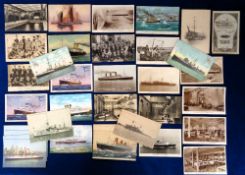 Postcards, Shipping, a good mixed shipping selection of approx. 72 naval cards inc. Naval Life,