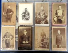 Photographs, Military Cabinet Cards and Cartes de Visite 40+ images, late 19th to early 20thC,