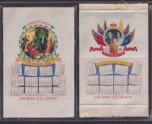 Tobacco silks, Ardath, Calendars (Silk), two calendars Coronation 1937 & Calendar 1938 (gd) (2)