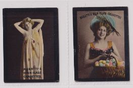 Cigarette cards, Muratti, Beautiful Women, 'M' size, ref. H284, two cards, pictures nos 15 & 39 (gd)