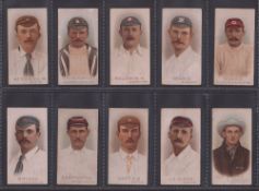 Cigarette cards, Wills, Cricketers, 1896 (set, 50 cards) inc. W.G. Grace (slight scuffing to