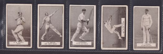 Cigarette cards, Cricket, 4 sets, Millhoff Famous Test Cricketers (smaller size), Gallaher Famous