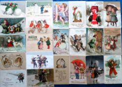 Postcards, Greetings, a Christmas greetings selection of approx. 150 cards all featuring children.