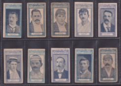 Cigarette cards, Cricket. Wills Australia, 14 cards from 2 early series. Cricketers Grey Scroll back