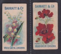 Trade cards, Barratt's, Flowers, two cards, 'Lily of the Valley' & 'Poppy' (gd) (2)