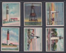 Cigarette cards, USA, ATC, Light House Series, (Hassan Brand), 'L' size (set, 50 cards) (gd/vg)