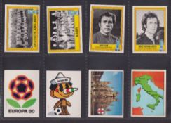 Trade stickers, Football Panini Europa 80, 126 stickers all different with original backs. There are