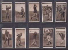 Cigarette cards, Golf, Churchman Famous Golfers (set 50 cards) includes Bobby Jones (2), Tom