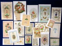 Victorian Valentines Cards, a collection of 20 good, lavishly decorated Valentines cards to