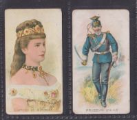 Cigarette cards, Taddy Royalty Actresses & Soldiers, 2 type cards, Empress of Austria & Prussian