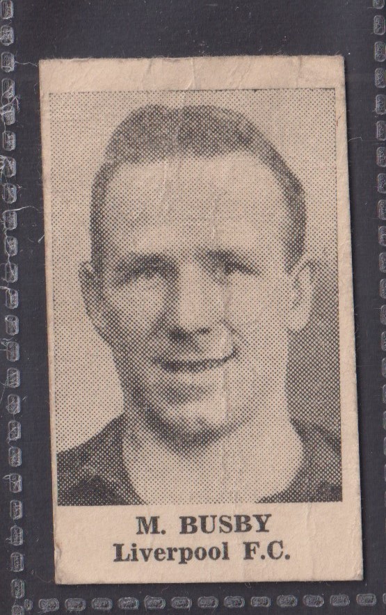 Trade card, Lewis's, Hollywood Scale card (Weighing machine card), Footballer, M Busby of