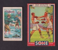 Trade cards, USA, Boy Scouts, two type cards, Goudey Gum, Scout Code Series, type card, no 4 &