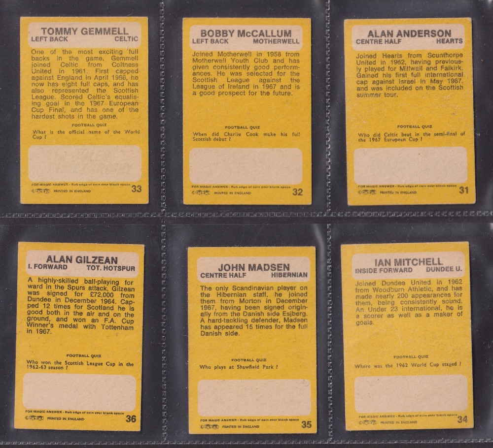 Trade cards, Football, A&BC Gum, Scottish, 1968 (Yellow backs) (set 45 cards) including Alex - Image 12 of 16