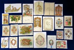 Greetings Cards, Movable, 22 Victorian cards with moving parts to include angels, cherubs,