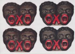 Trade cards, Liebig / Oxo, 7 different die cut advertising cards each one illustrated with the image