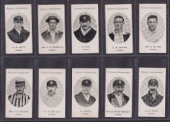 Cigarette cards, Taddy, County Cricketers, Sussex, (set, 15 cards), includes Fry & Ranjitsinhji (